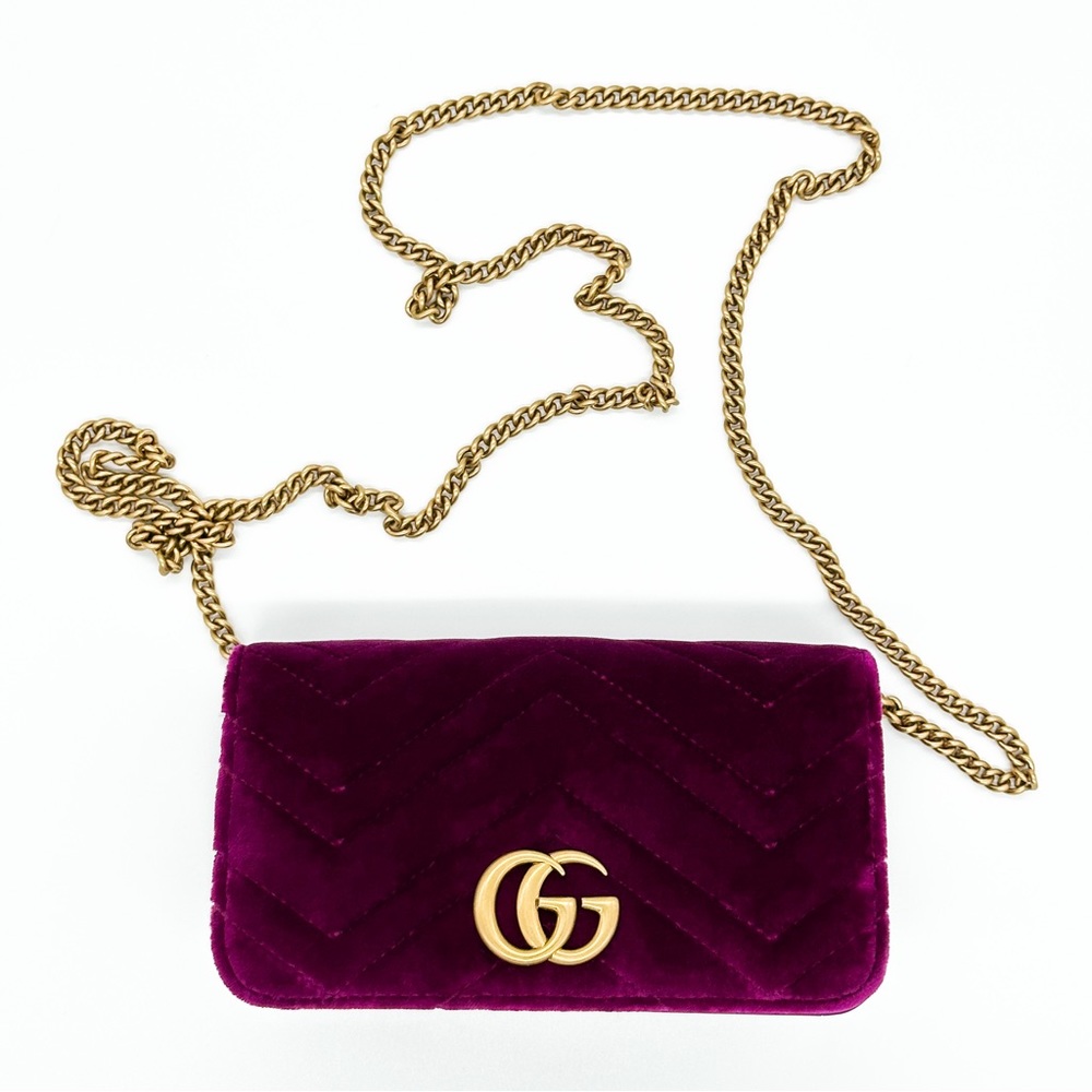GUCCI Marmont Velvet super mini crossbody bag
